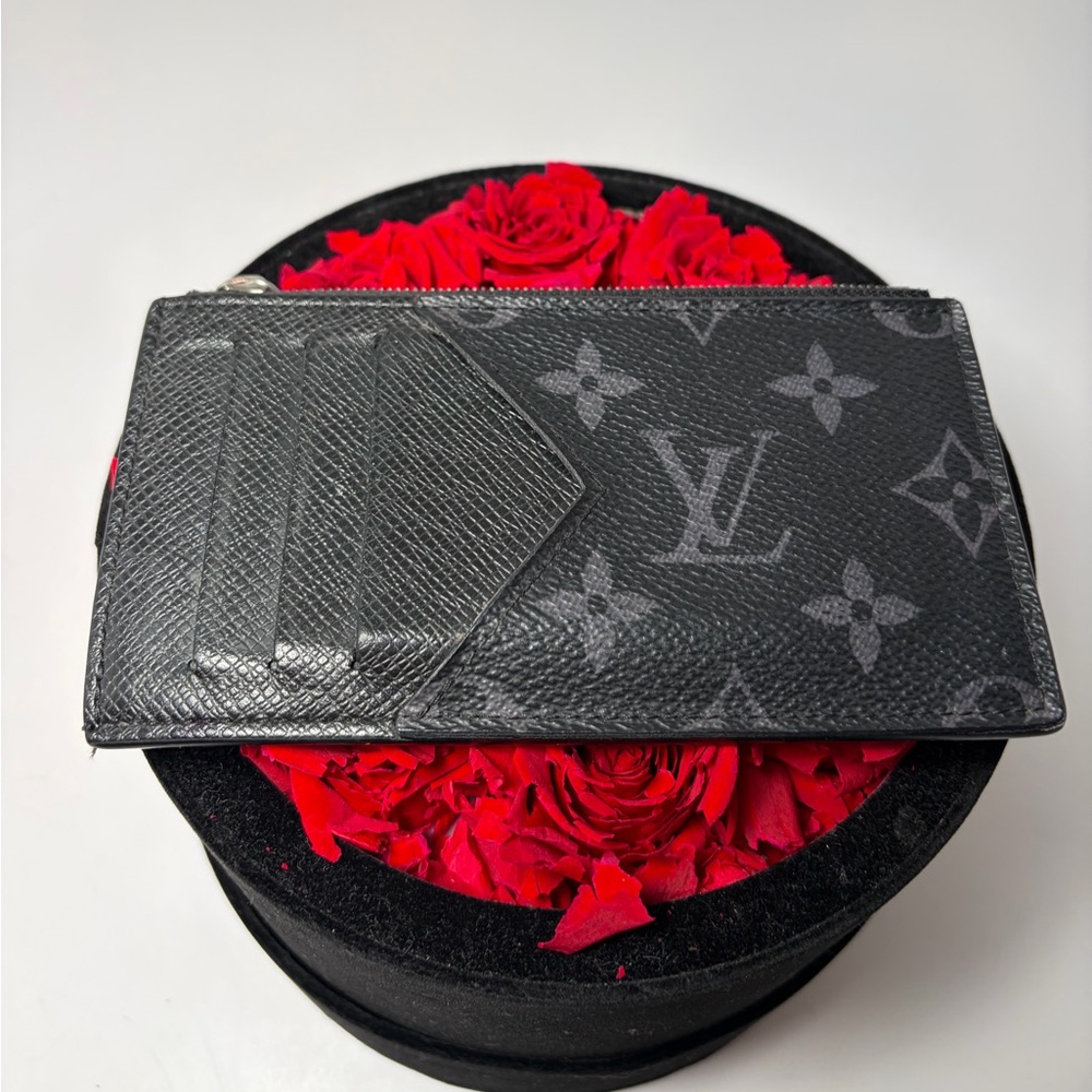 Louis Vuitton Monogram Eclipse Taiga Coin Card Holder - Picture 2 of 14